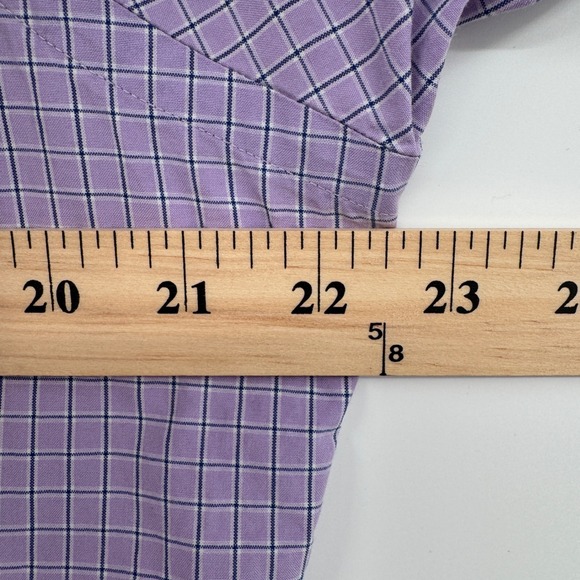 Ralph Lauren Men's‎ M Purple Gingham Check Short Sleeve Shirt Classic Fit Preppy - Picture 7 of 8